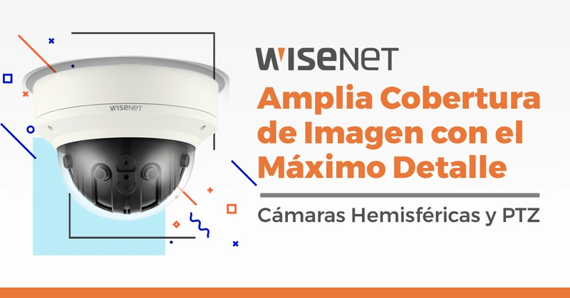 Cámara domo multisensor panorámica Wisenet para cobertura amplia